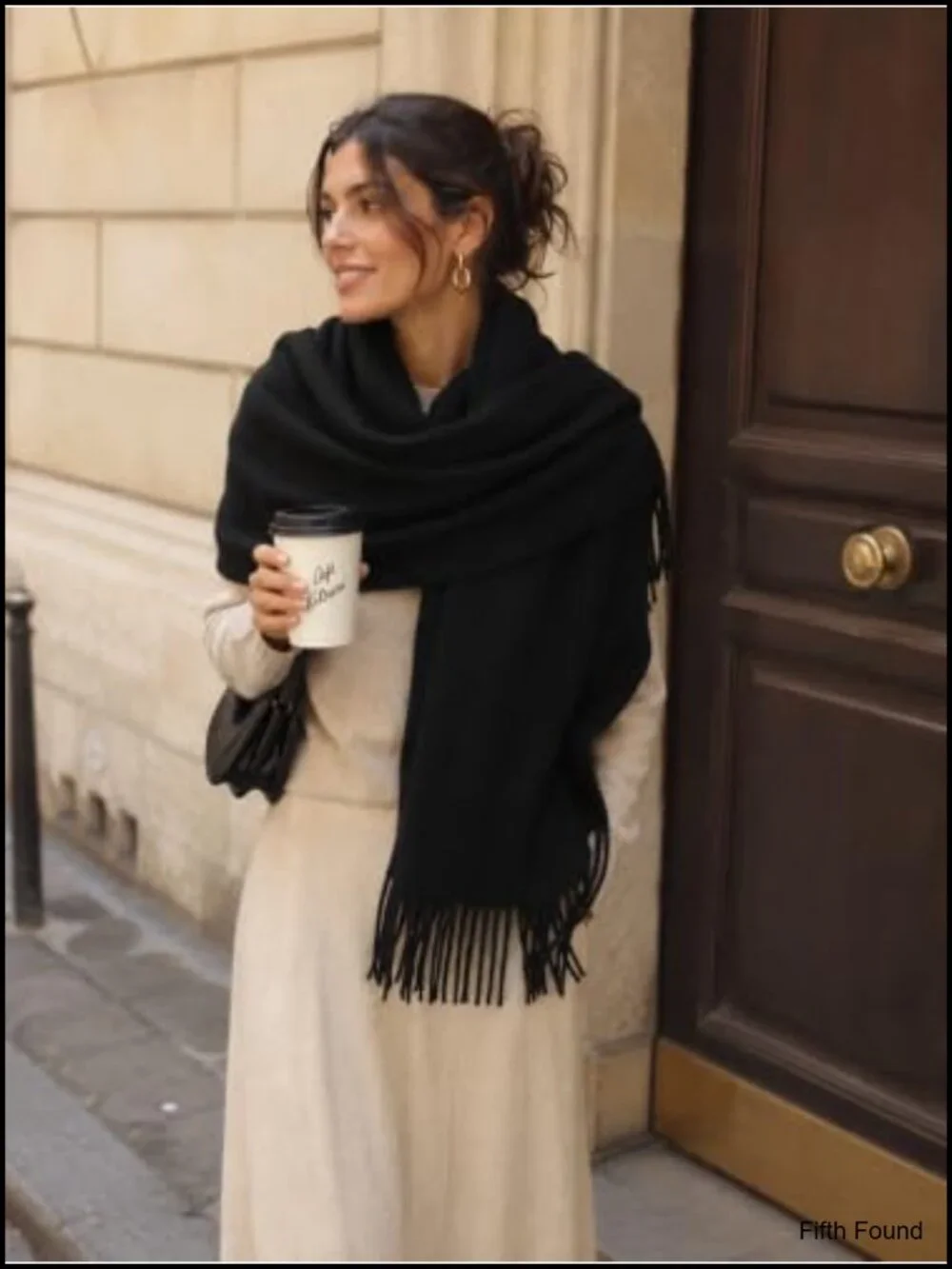 Oversized Soft Warm Winter Scarf Shawl Wrap with Tassels